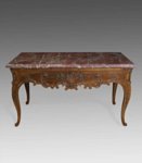French Louis XV Period, Walnut Console Table Attributed to Pierre Hache