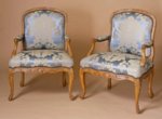 Pair of French Rgence Period, Beechwood Fauteuils