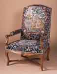 French Rgence Period, Walnut Fauteuil with Needlepoint