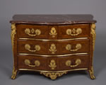 French Louis XV Period, Marquetry Commode Stamped, 