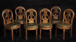 Suite of Four French Louis XVI Period, Walnut Chairs Stamped, J. CHENEAUX